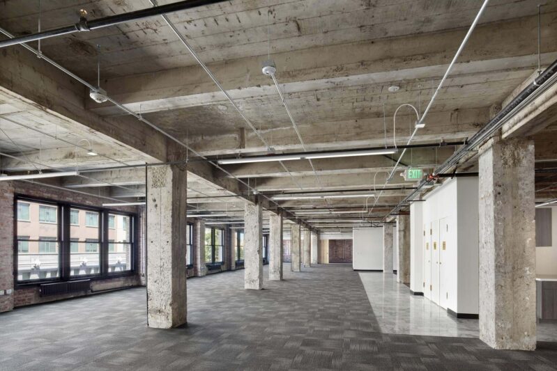 commercial building project. many pillars