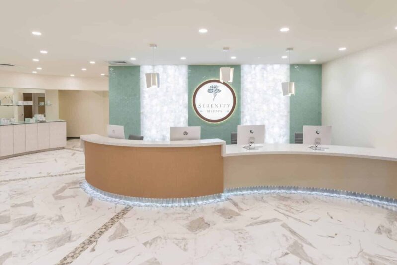 Serenity Med Spa lobby in Burlingame after renovation