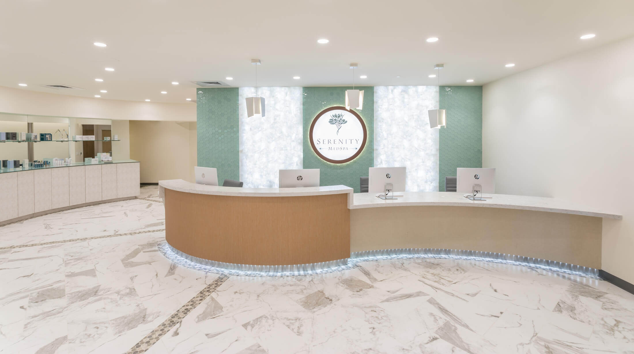 Serenity Med Spa lobby in Burlingame after renovation