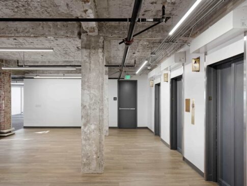 commercial office space re-construction with integrated lift system