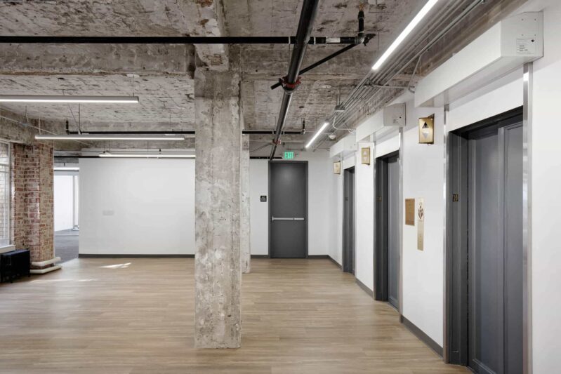 commercial office space re-construction with integrated lift system