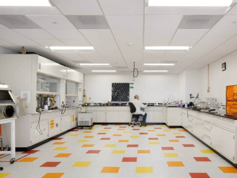 Respira Therapeutics medical facility renovation and Ground up Construction- man performing tests on table