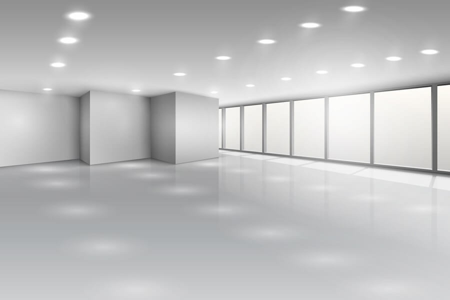 Light conference room or office open space interior with windows