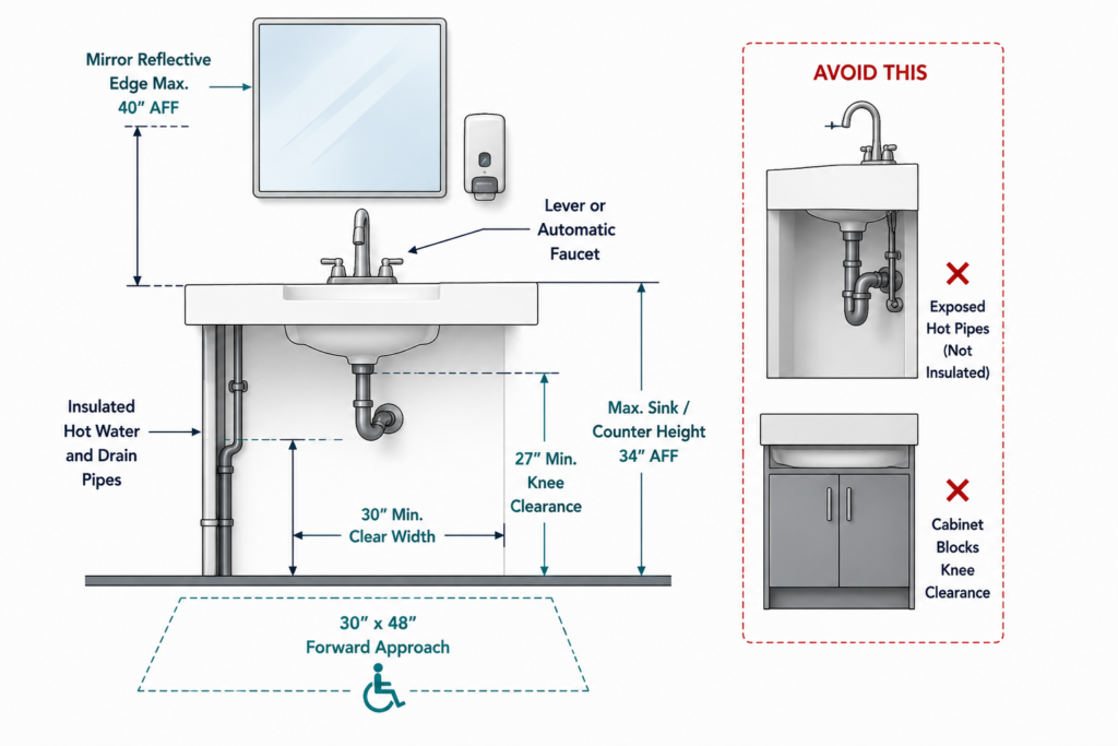 ADA compliant sink