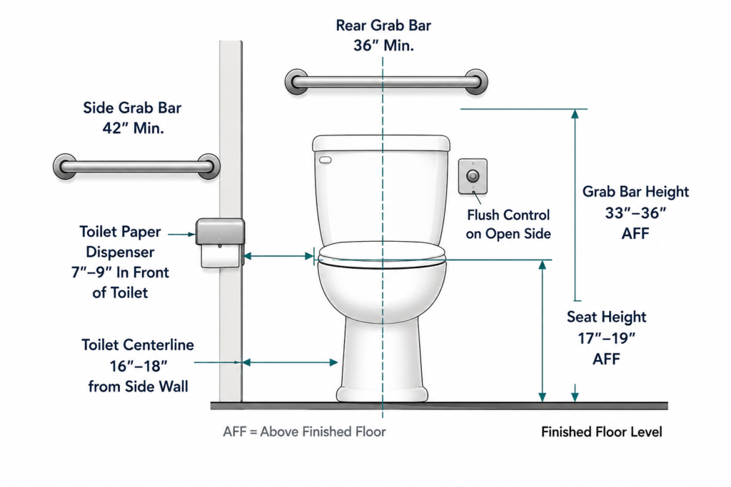 ADA compliant toilet