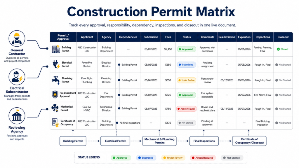 Construction permit metrix