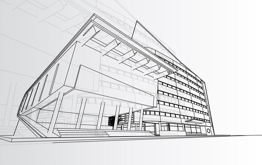 isometric design of a commercial building
