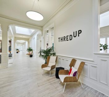 2 leisure brown chair in ThredUP's office
