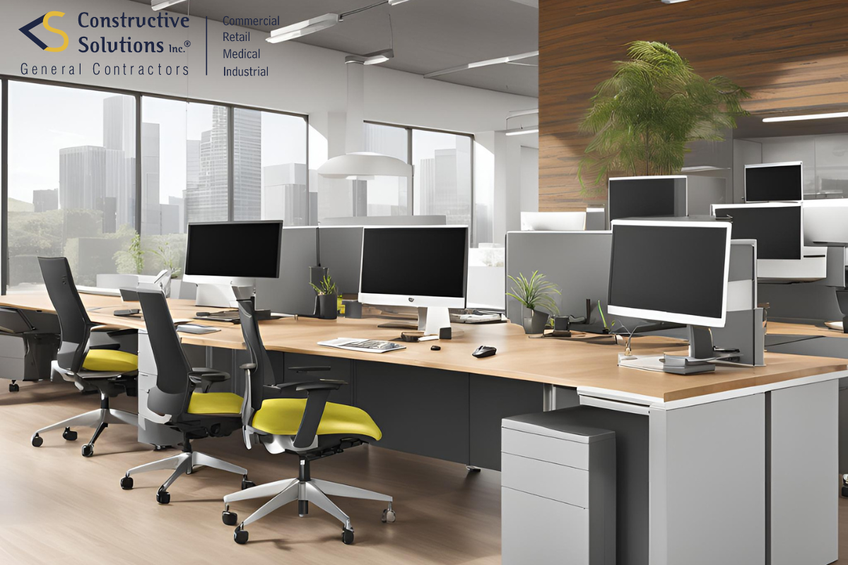 office space with ergonomic furniture and advanced technology