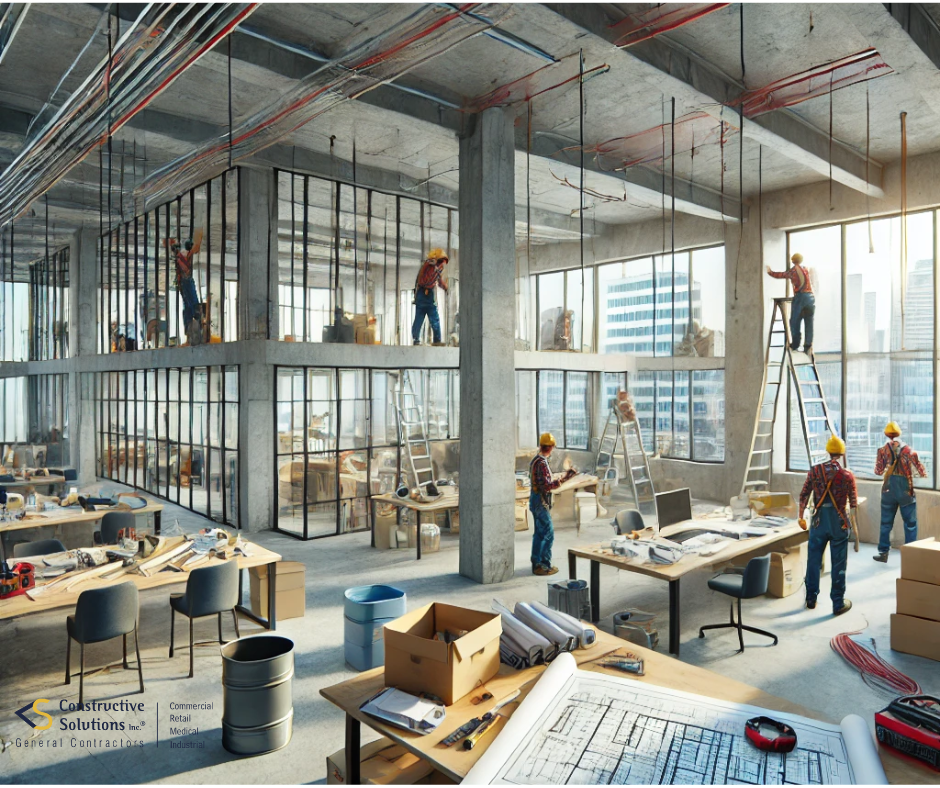 a picture of build out of a commercial space