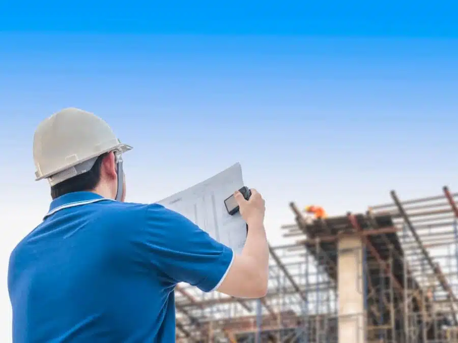 a building compliance inspector on construction site
