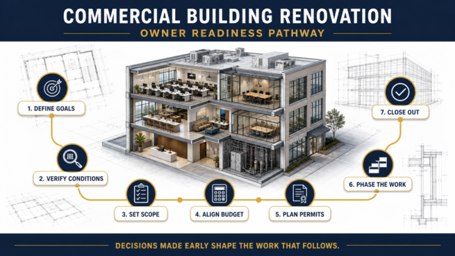 Commercial Building Renovation Readiness Pathway Seven-stage commercial building renovation readiness pathway