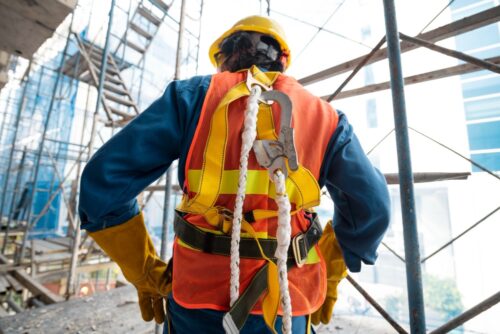 construction worker with a safety equipment