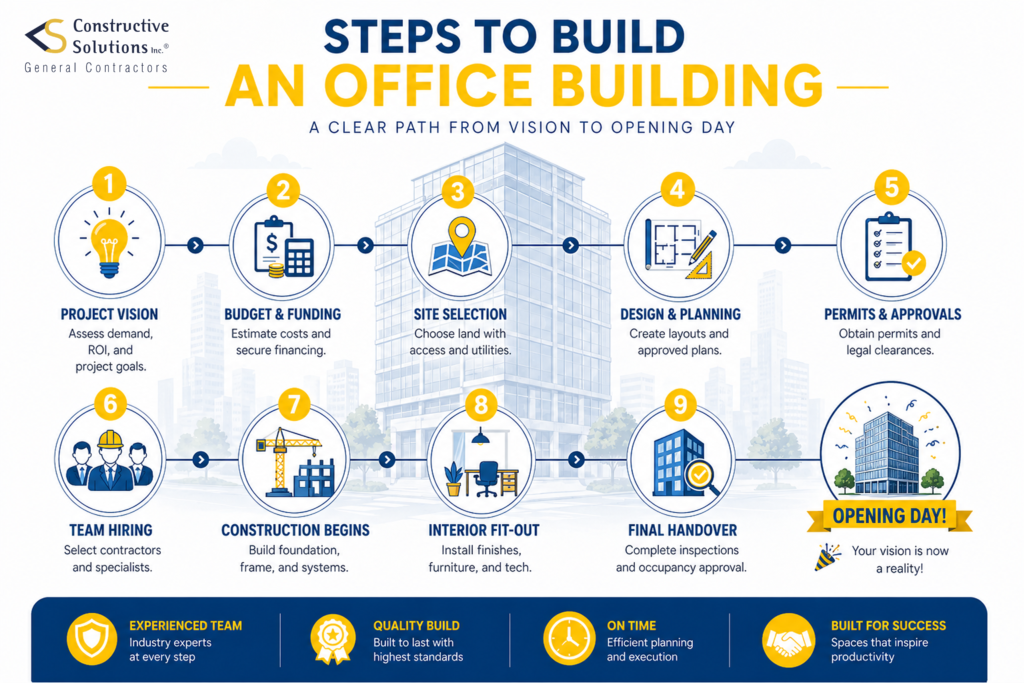 office building construction process