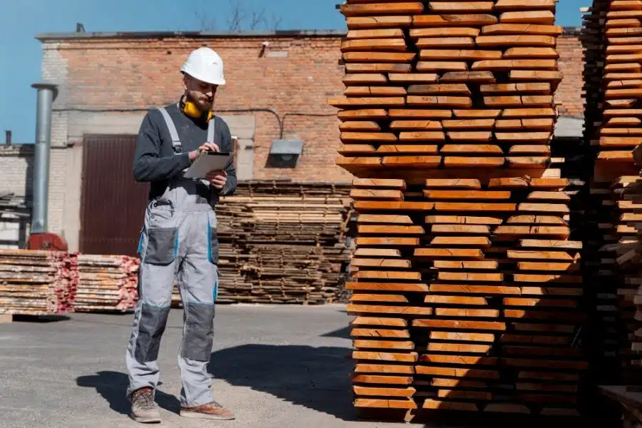 employee conducting post construction inspection