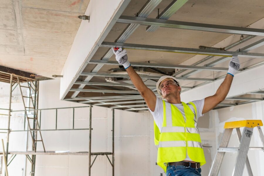 subcontractor doing commercial renovation work on-site