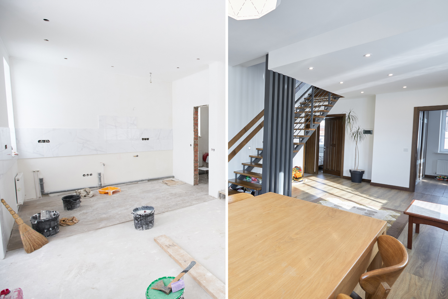 tenant improvement construction before vs. after