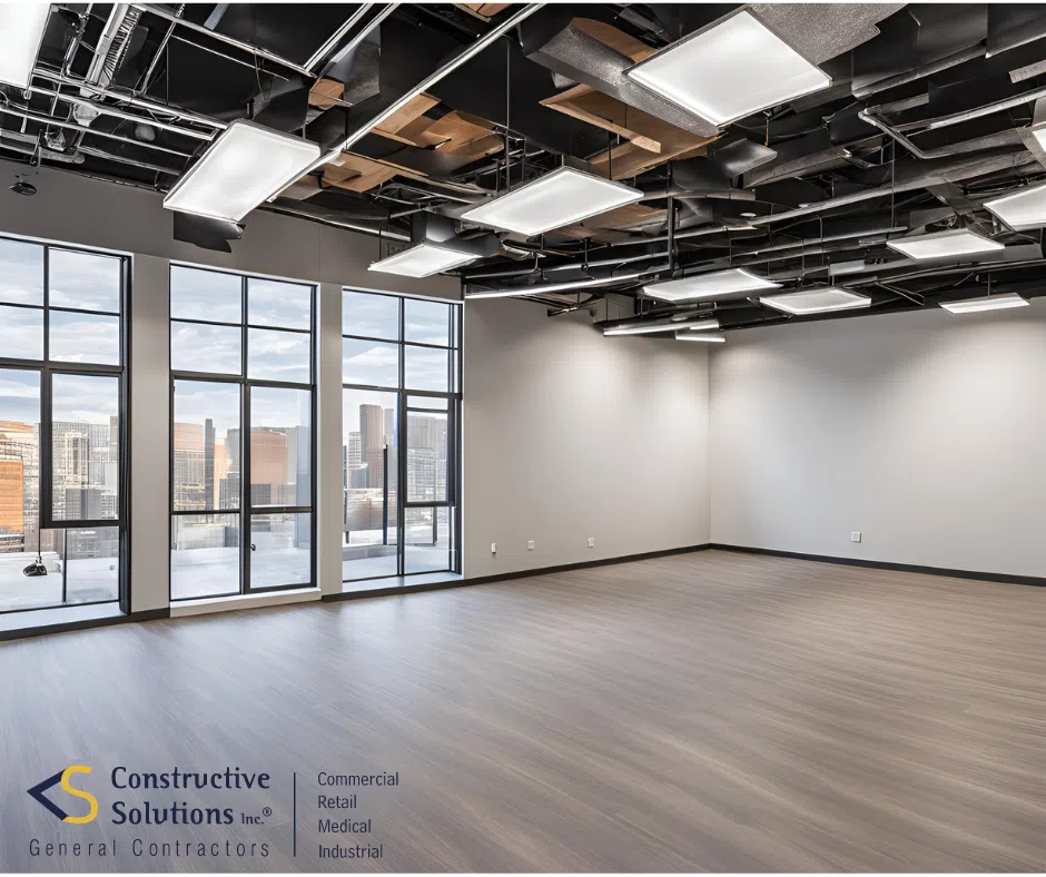 Diagram of a commercial space completed through a tenant build-out
